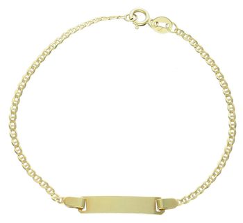 Bransoletka złota blaszka do graweru pr 585, DIA-BRA-3666--585 2mm Złota bransoletka wykonana z 14 karatowego żółtego złota. Złota biżuteria o oryginalnej formie z blaszką z możliwością wygrawerowania własnego 1.jpg